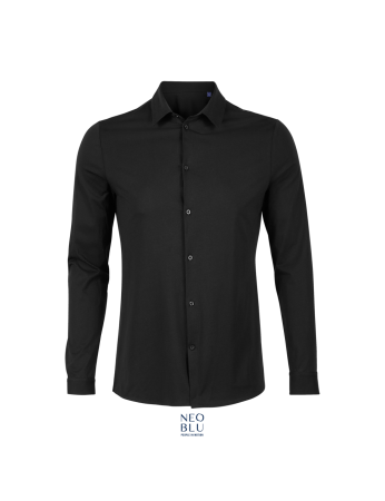 Ανδρικό μερσεριζέ πουκάμισο - Balthazar Men 03198 Μάυρο